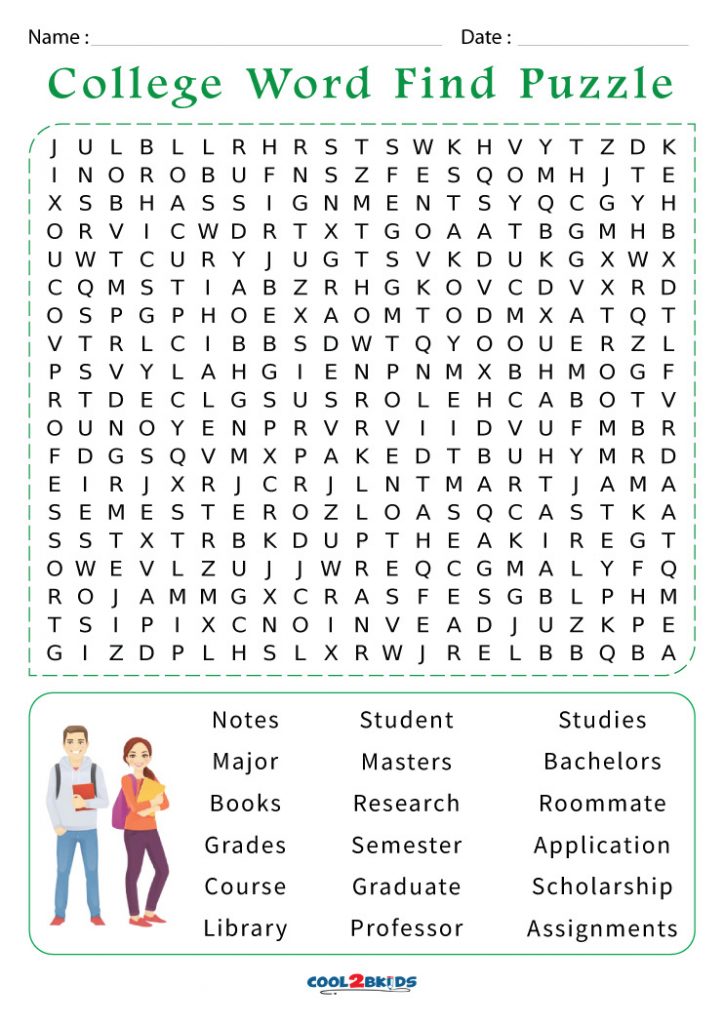 Printable College Word Search