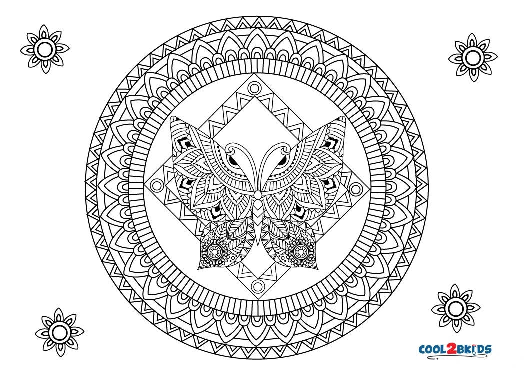 Free Printable Butterfly Mandala Coloring Pages For Kids