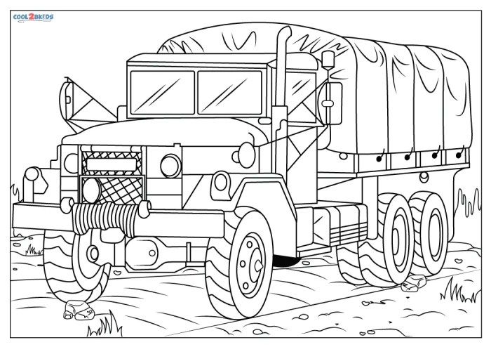 Army vehicle coloring pages