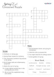Free Printable Spring Crossword Puzzles