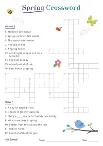 Free Printable Spring Crossword Puzzles