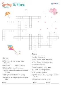 Free Printable Spring Crossword Puzzles