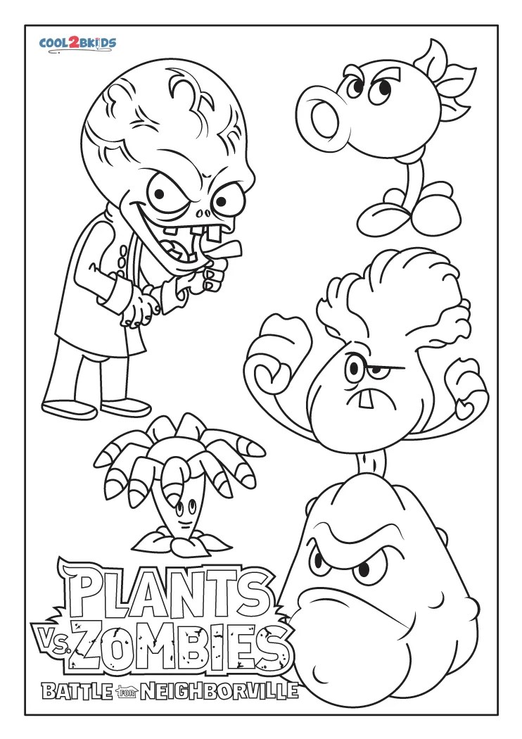 Free Printable Plants vs. Zombies Battle for Neighborville Coloring Pages For Kids