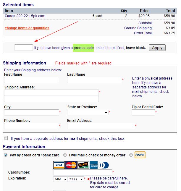 Coupon Instructions How & Where to Enter Promo Codes for Specific