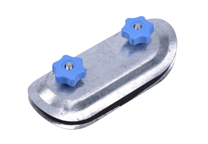 HVAC system duct access doors with windows for plumbing