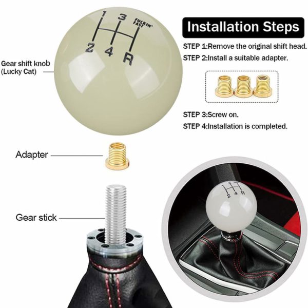 Custom Glow in the Dark Shift Knob Fluorescent Green Blue Red