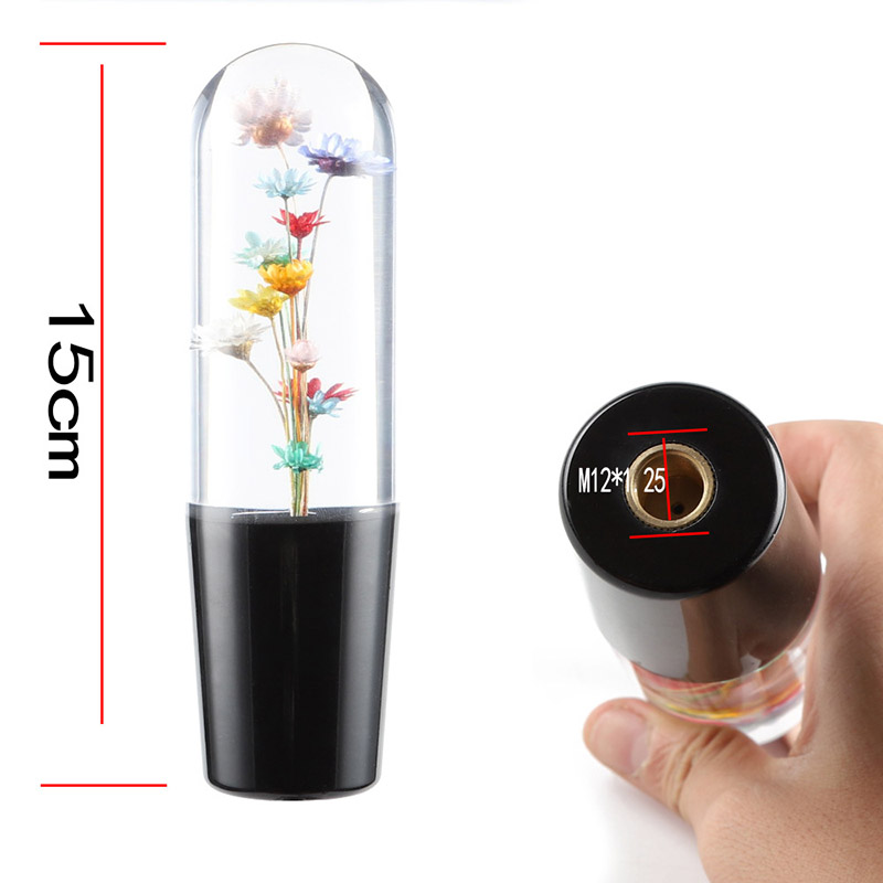 Attractive Crystal Real Flower Gear Knob JDM Universal Coolshiftknobs
