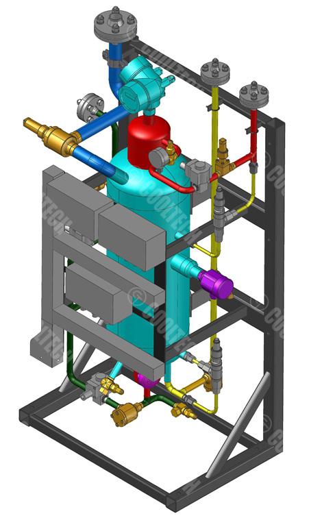 noncondensable gas separator, air bleeding from the refrigeration system