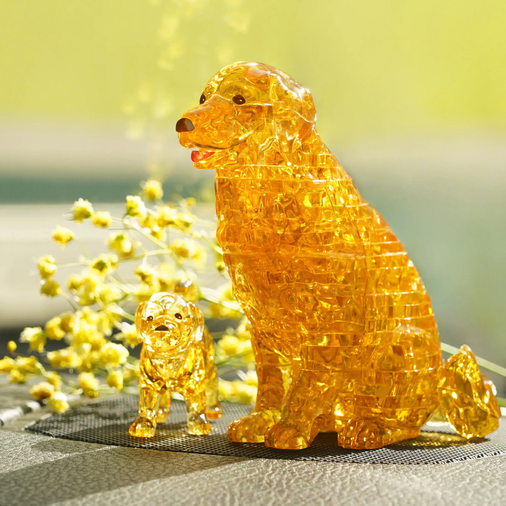 3D Golden Retriever Crystal Puzzle Life is better with a golden retriever