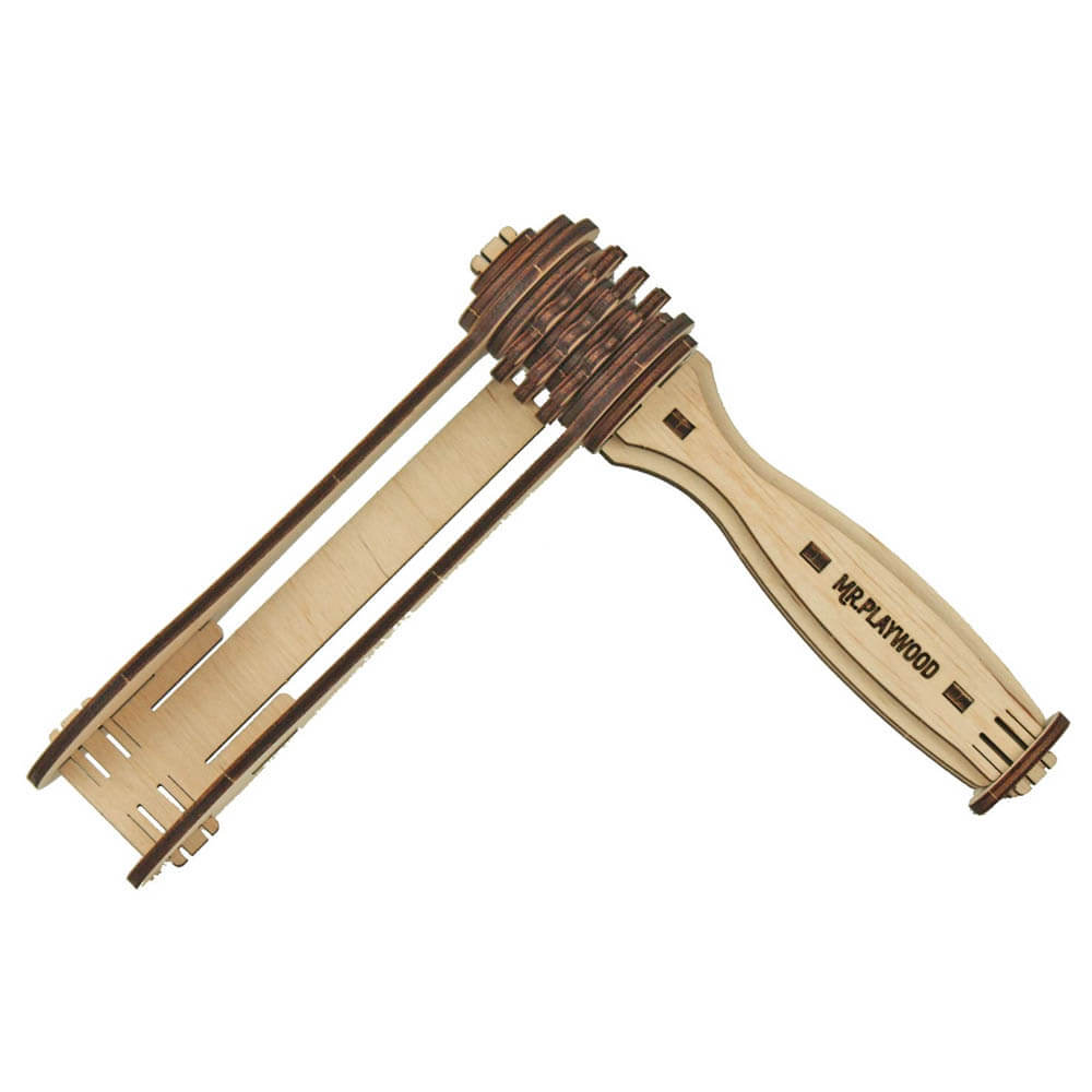 Mr PlayWood Rattle Toy A unique mechanical 3D wooden noise maker!