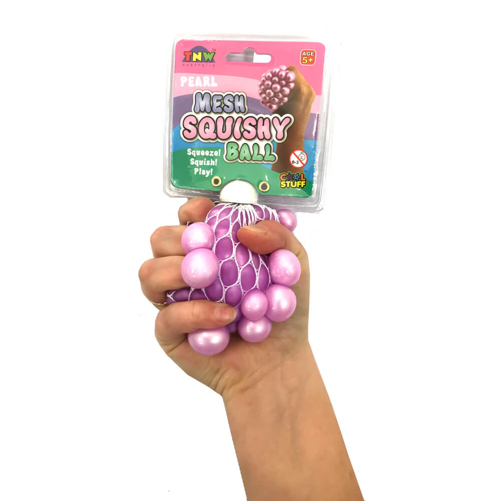 Pearl Mesh Squishy Ball Filled with colorful liquidlike gel!