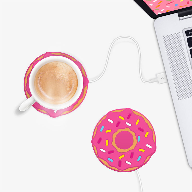 Donut USB Cup Warmer Keep your drink warm and toasty!