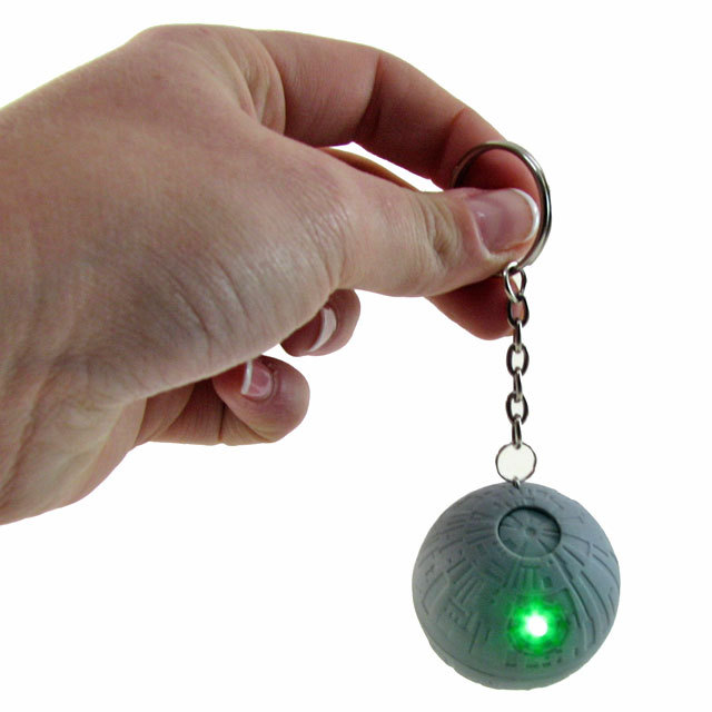 Star Wars Death Star Keychain Torch Emits a classic green LED light!