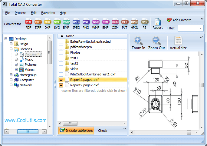 Convert CAD to PDF, DWG, TIFF Smart Total CAD Converter by