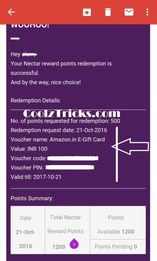 Nectar site Loot Free Amazon Gv and all major brands gv are available.