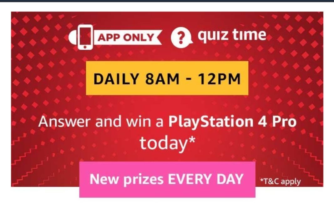 (All Answers) Amazon Sony Playstation 4 Quiz Win PS4 Today