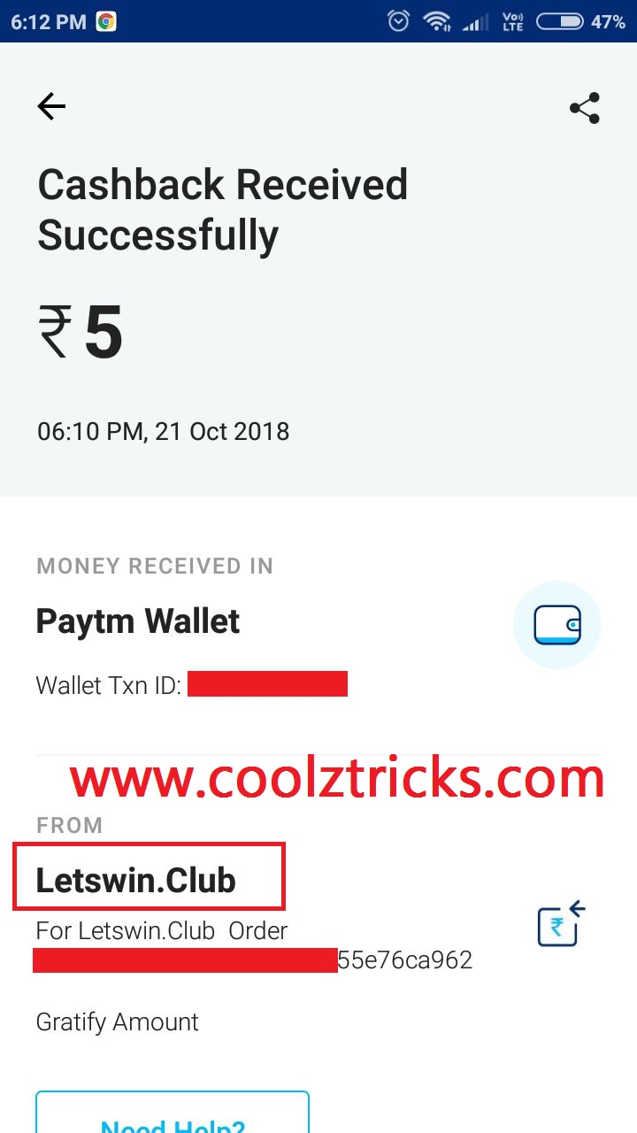 (Loot Lo) Get Rs.5 Free PayTM Cash From LetsWin (Unlimited