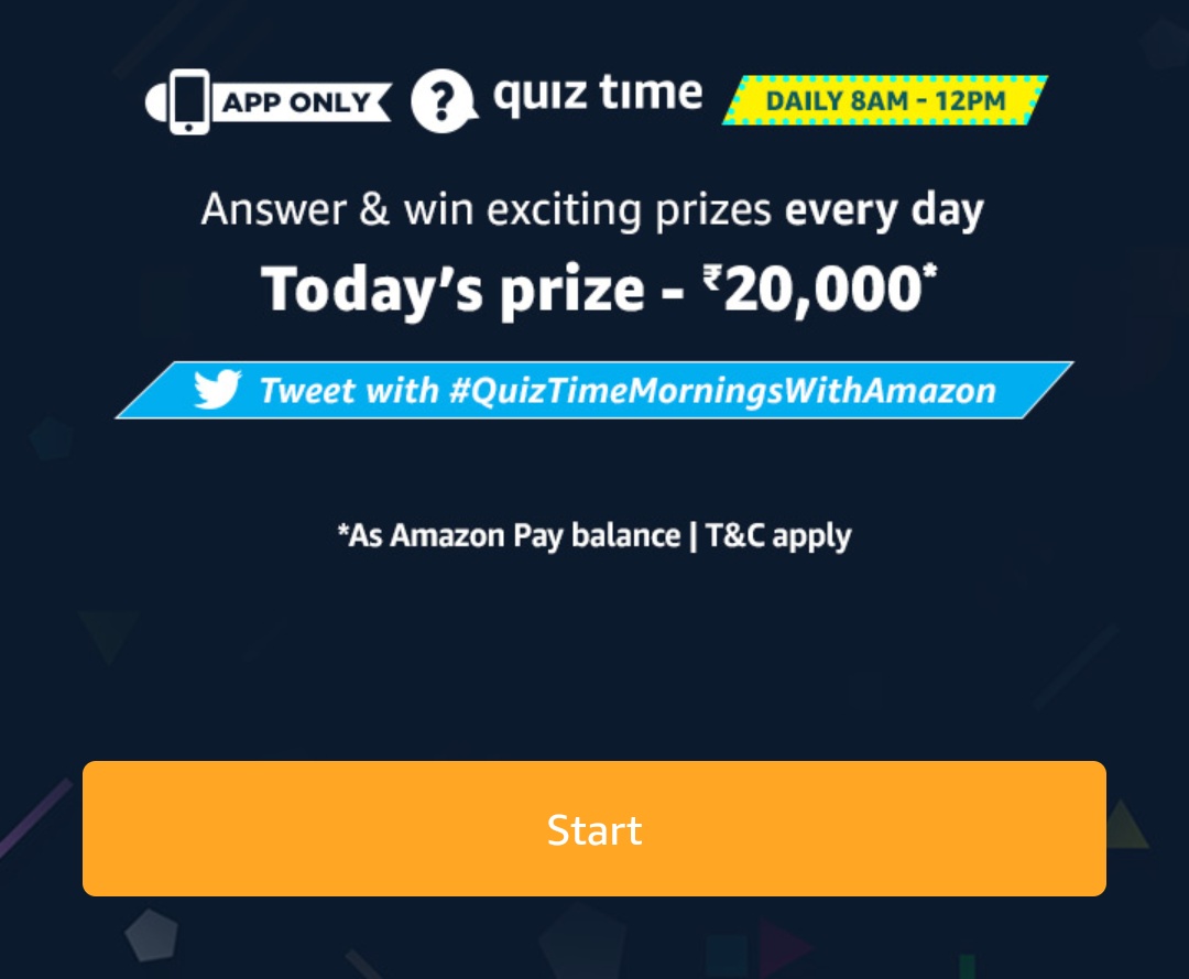 Amazon 3rd May Quiz Answers Win ₹20000 Amazon Pay Balance Free
