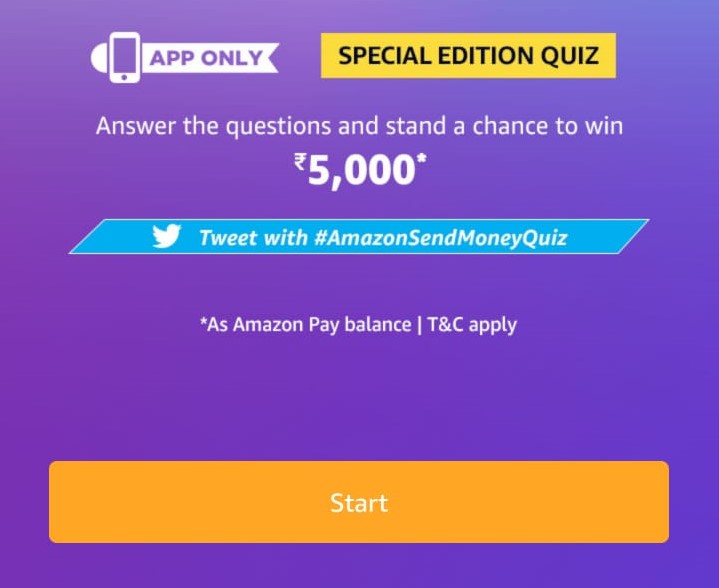(All Answers) Amazon Special Edition Quiz Win ₹15000 Jan 2020