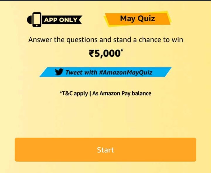 Amazon May Quiz Answers Win Rs.5000 Free Recharge Tricks