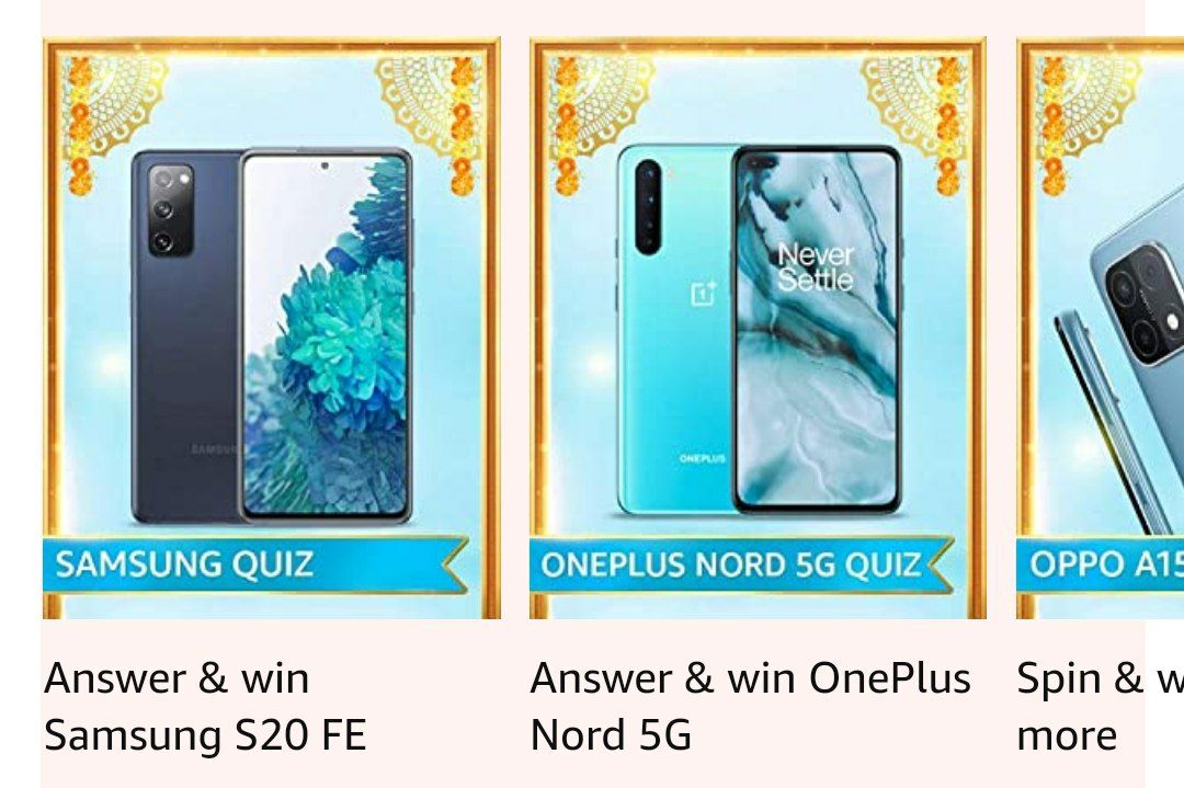 Amazon Galaxy S20 FE 5G Spin & Win Quiz Answers Win Galaxy S20 FE