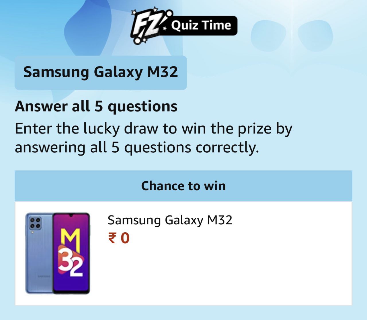 Amazon Samsung Daily Answers Galaxy M32 Quiz 1st July