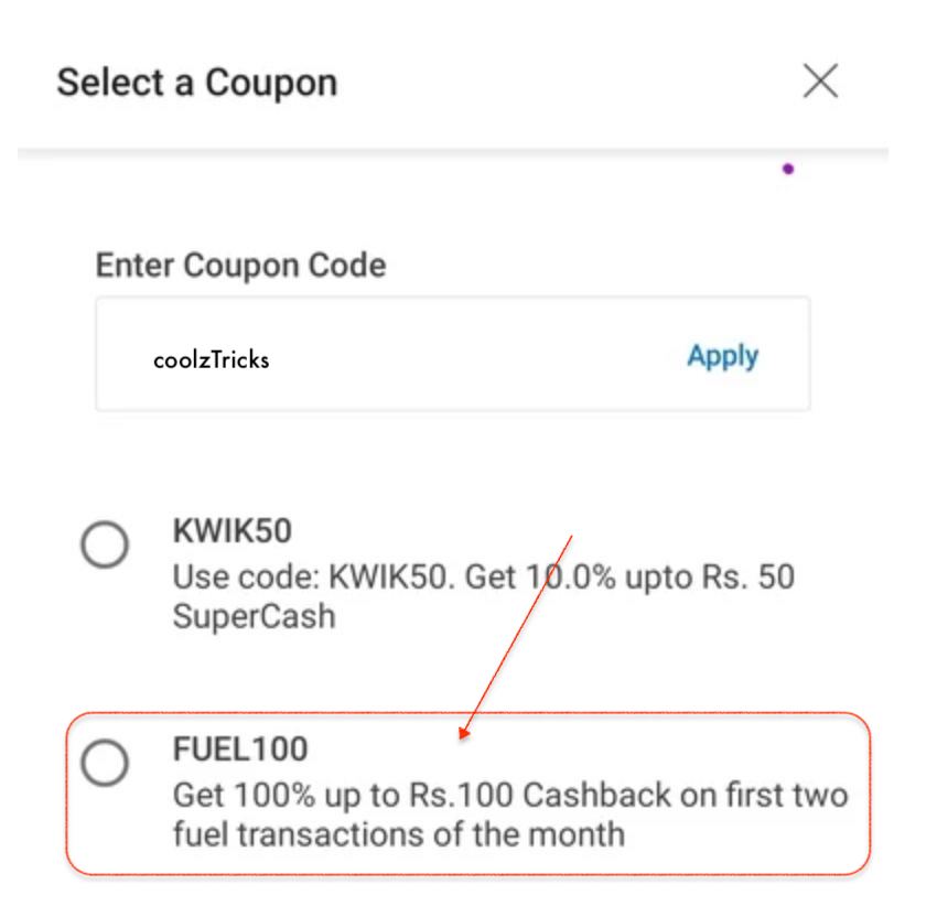 Mobikwik Petrol Offer Get Upto ₹100 Cashback 4 Times For All