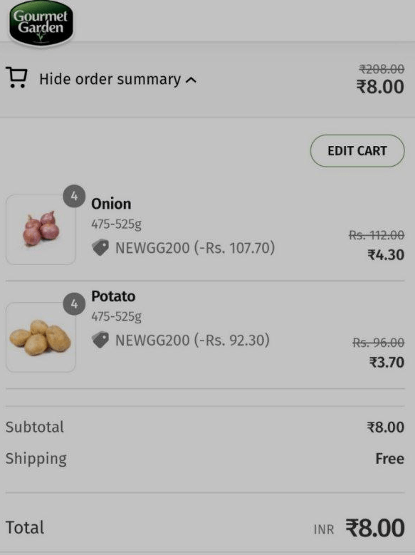 [OVER] Get ₹200 Worth Groceries Free Gourmet Garden Offer PROOF