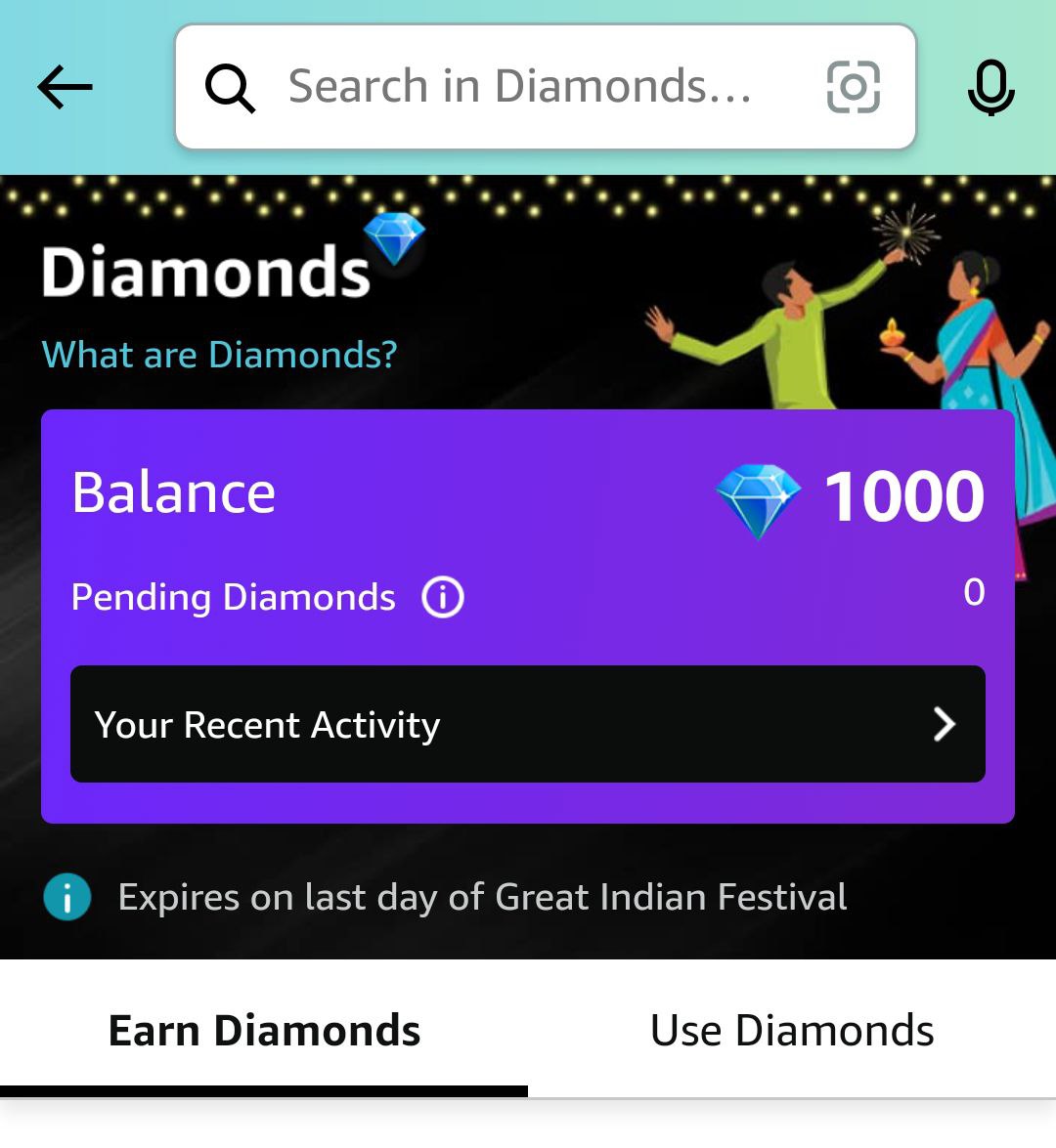 Amazon Diamonds offer Free ₹50 Amazon Pay Cashback For All Users