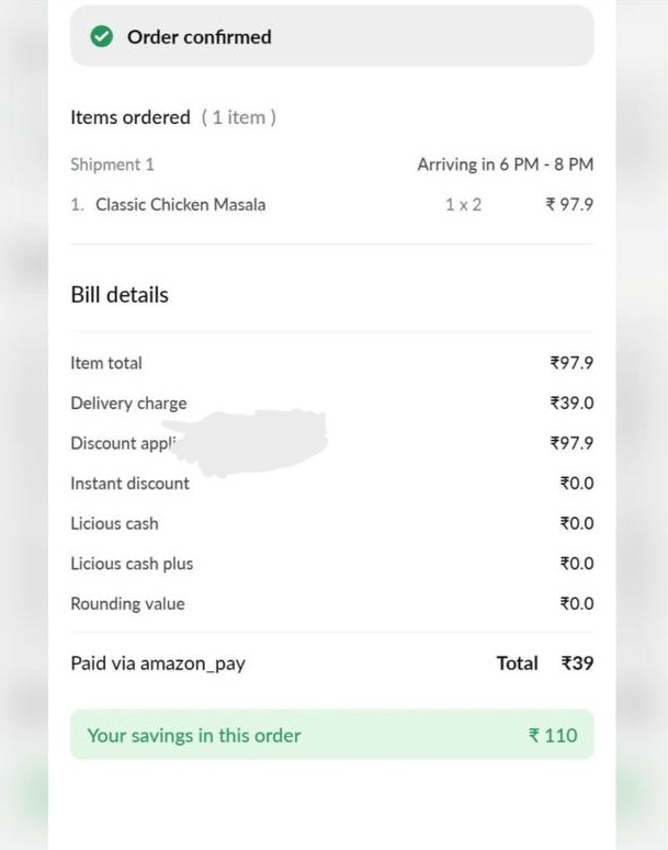 Licious ₹100 Free Order Get ₹100 Off Coupon Code With CRED [No Min. Order]