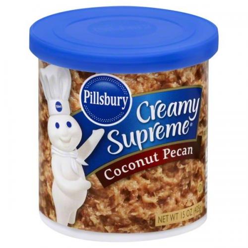 Köp Pillsbury Creamy Supreme Coconut Pecan Frosting 425g hos Coopers Candy