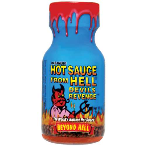 Köp Devils Revenge Hot Sauce Mini bottle 22ml hos Coopers Candy