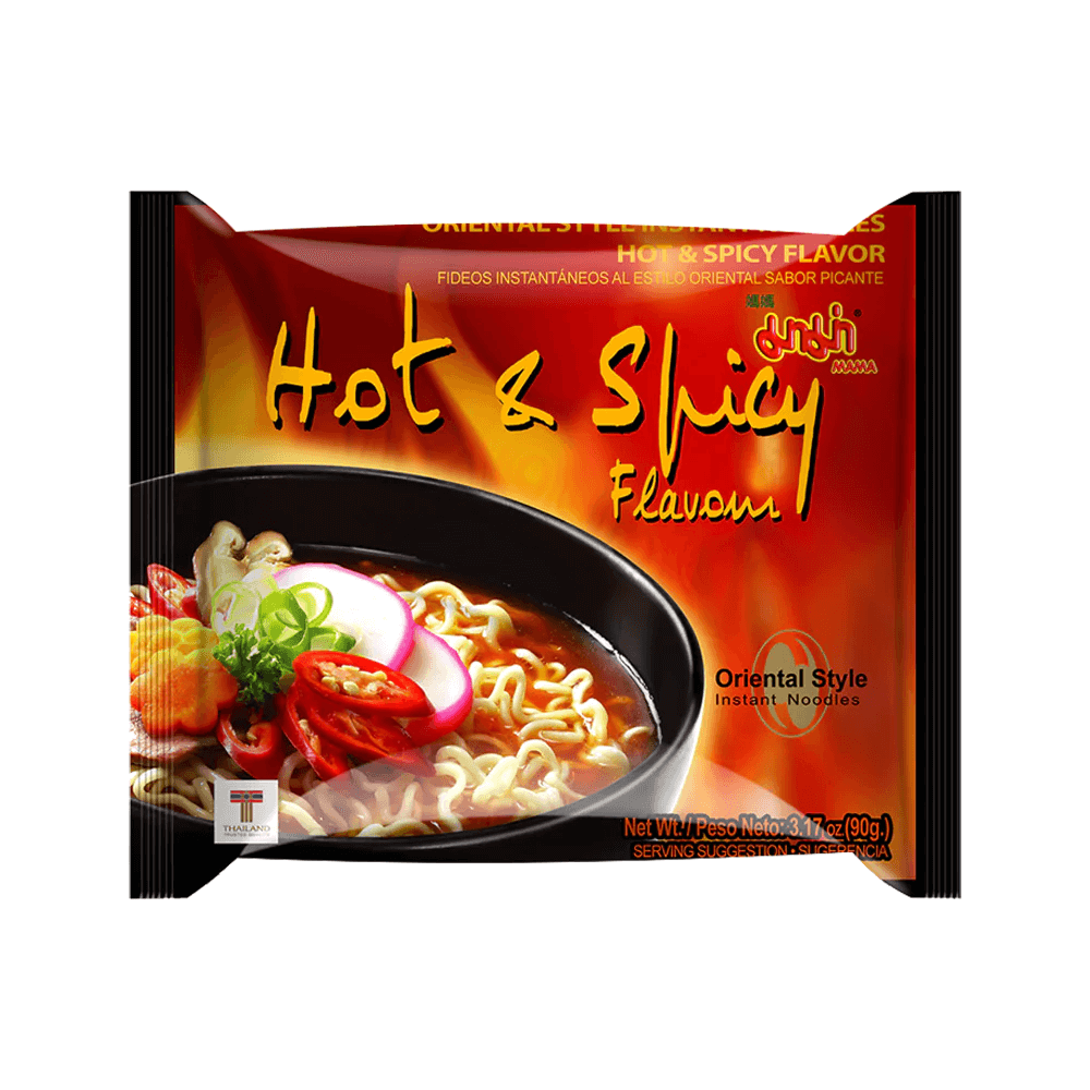 Mama Oriental Style Noodles Beef Hot & Spicy 90g present/presenttips
