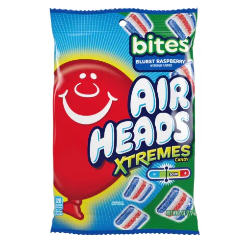 Köp Airheads Xtreme Bites Blue Raspberry 170g hos Coopers Candy
