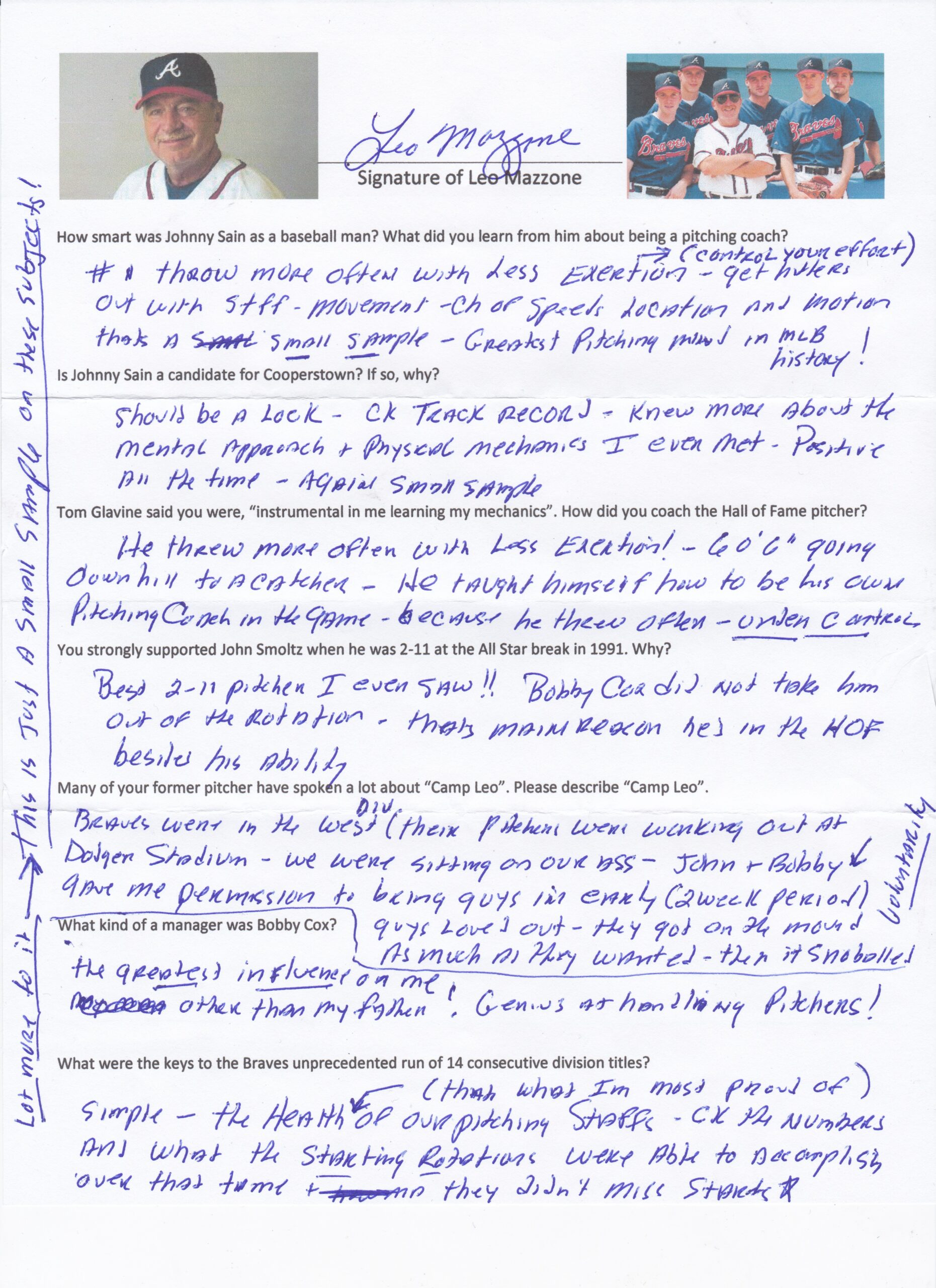 Leo Mazzone Cooperstown Expert