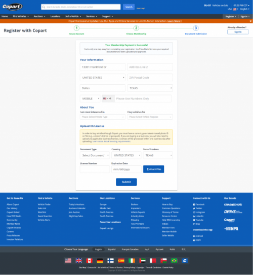 Introducing Copart’s New 3Step Registration Process
