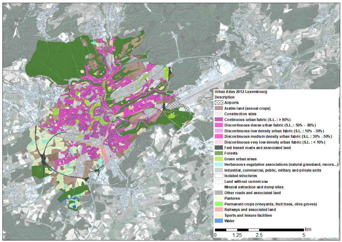 Land Use Management / Urban Footprint Mapping Lux Copernicus
