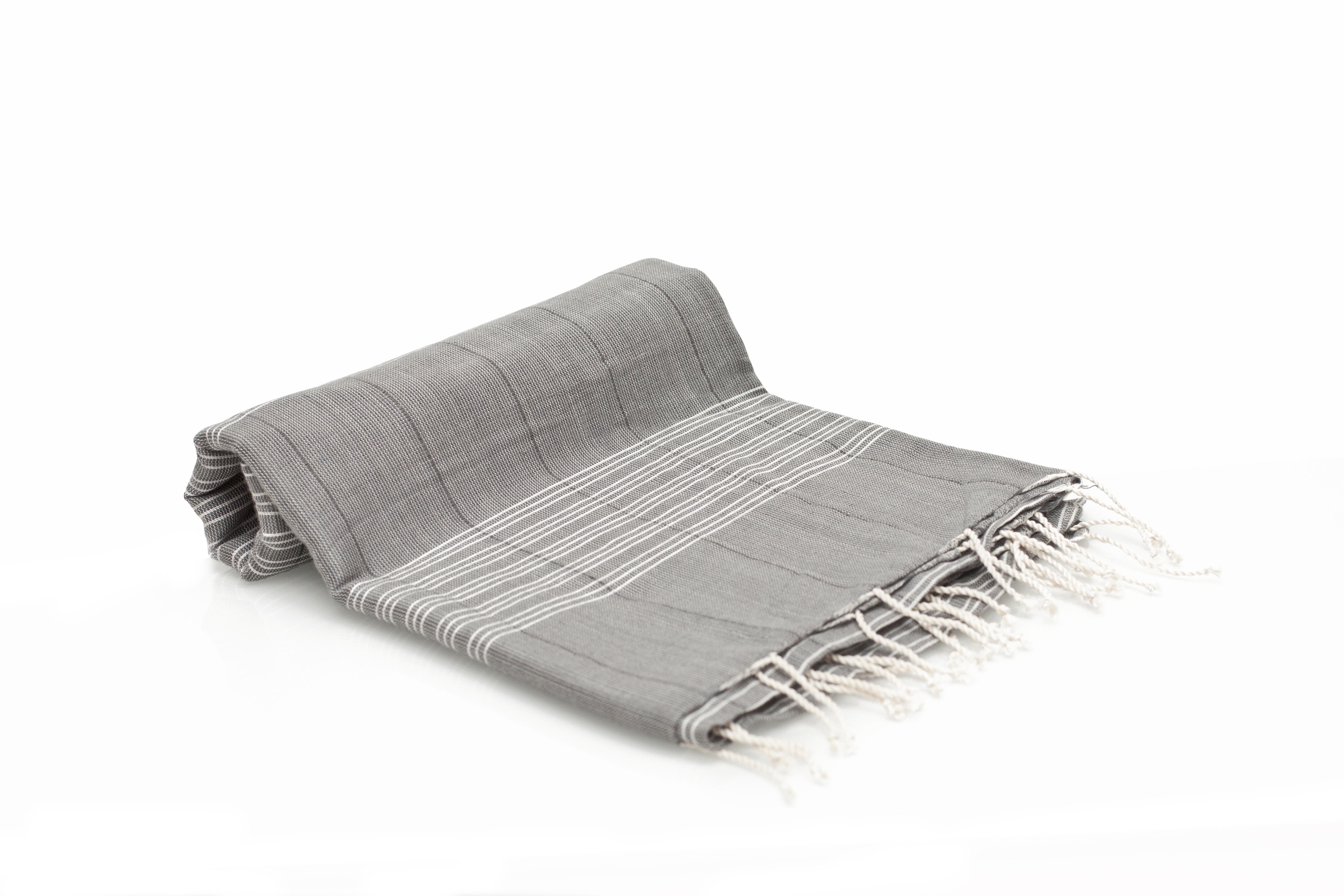 Natural and gray Turkish towel hand woven with 100 Turkish cotton
