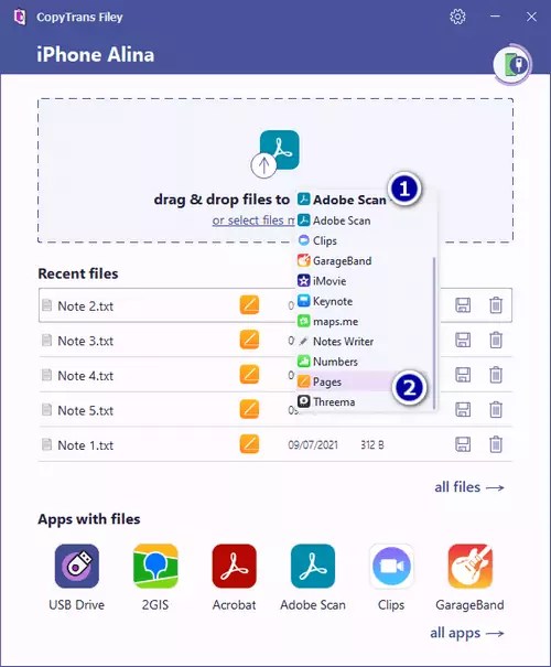 iPhone notes on PC User guide