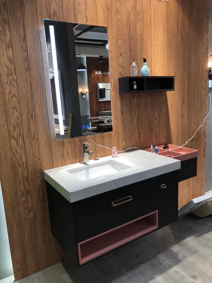 Black and Pink PVC Vanity Coral