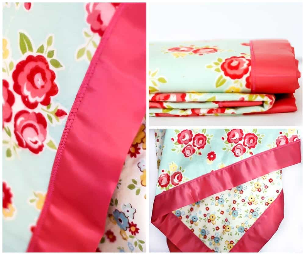 How to Sew Blanket Binding on a Flannel Baby Blanket Tutorial Coral + Co.