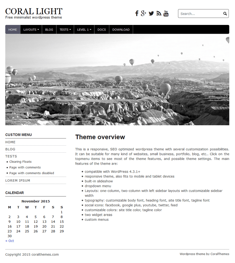 Coral Light wordpress theme CORALTHEMES