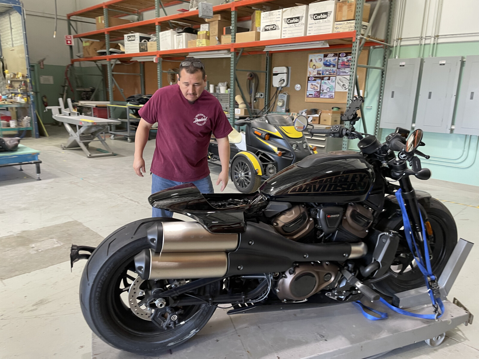 Vince Works on HarleyDavidson Sportster S 1250 Corbin Motorcycle Saddles