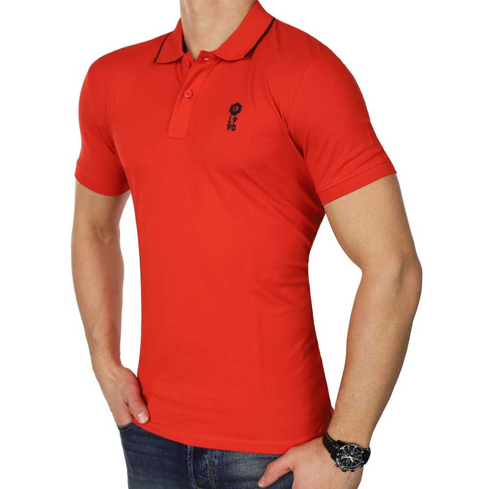 JACK & JONES Baumwoll Poloshirt jcoSTONE in Schwarz Rot und Hellgrau Melange