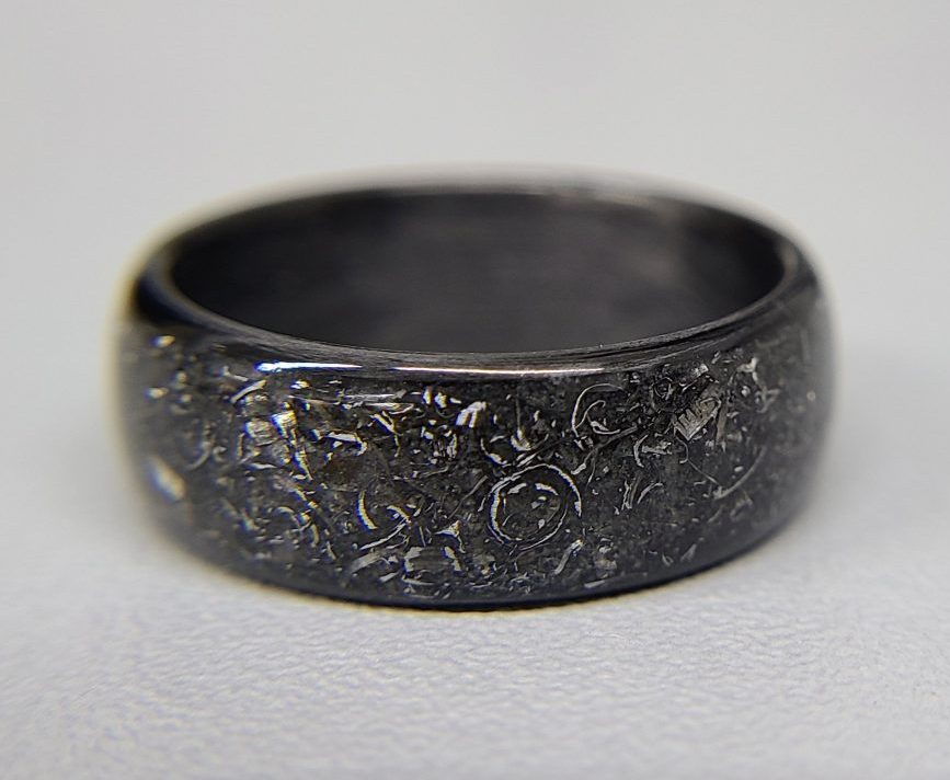 Carbon Fiber Ring with Gibeon Meteorite Inlay Made in USA