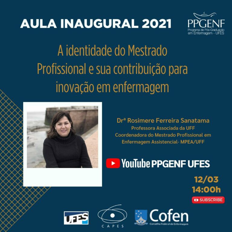 Participe da aula inaugural do programa de mestrado em Enfermagem da