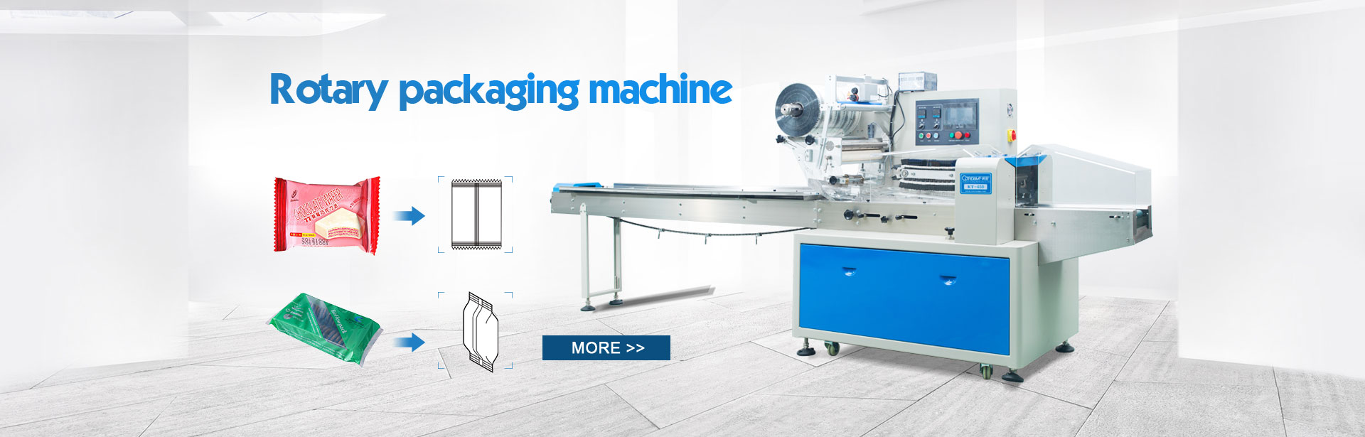 High Speed Food Servo Packaging Machine Flow Wrap Machine HFFS Flow