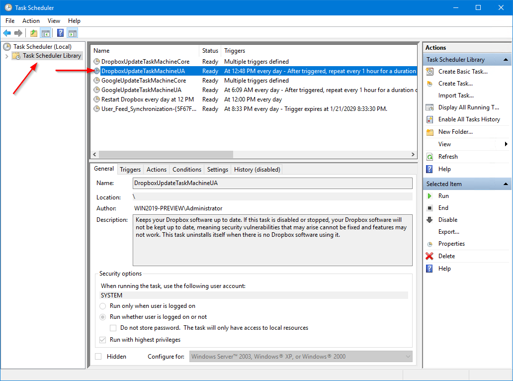 Essential Windows Services Schedule / Task Scheduler The Core