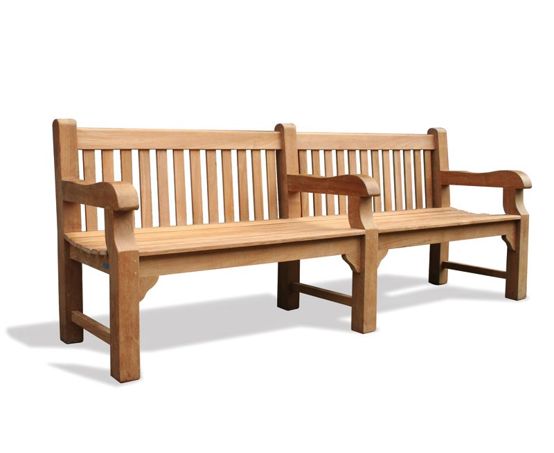 Balmoral Teak 8ft Outdoor Park Bench 2.4m