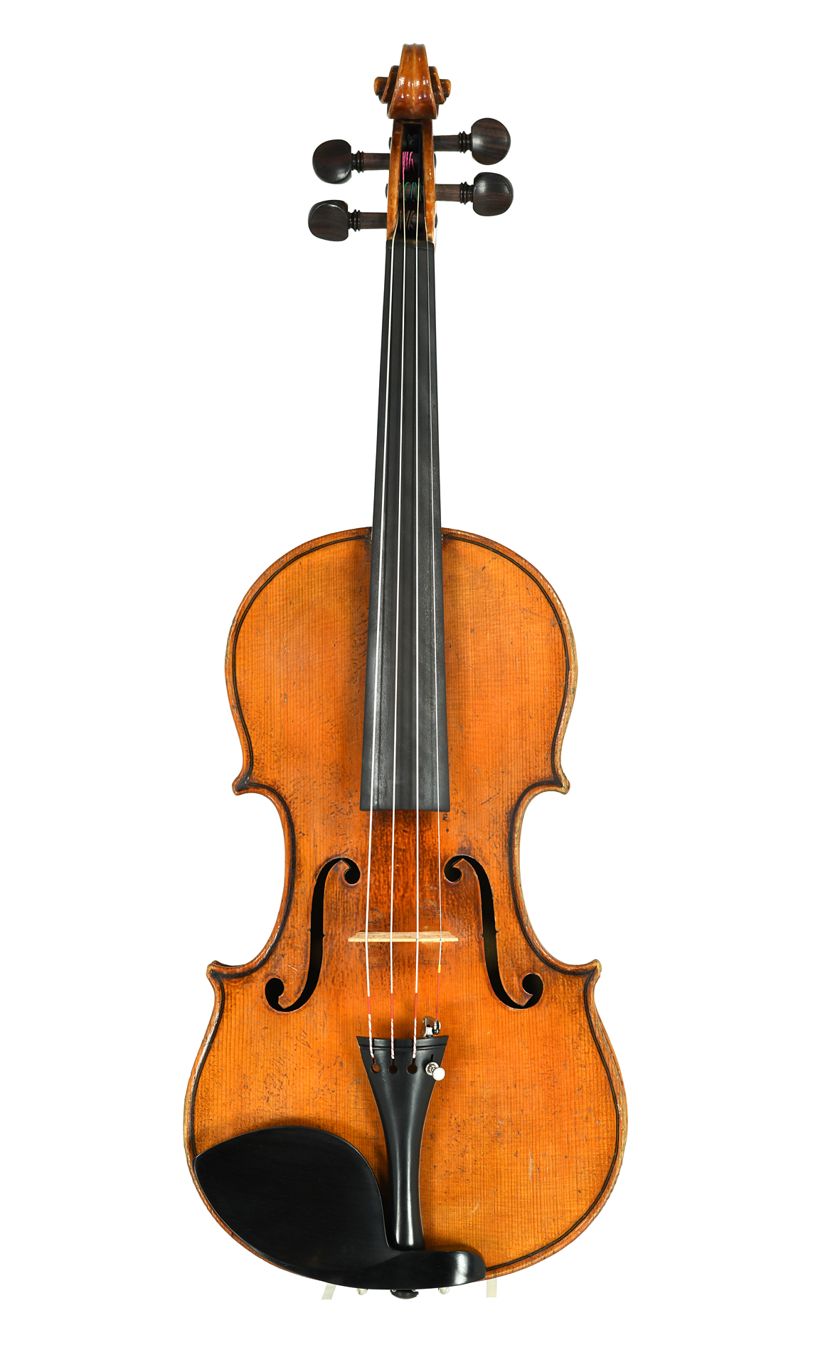 Antique Saxon violin with decorative carving, Markneukirchen Violins, Saxony / Unknown